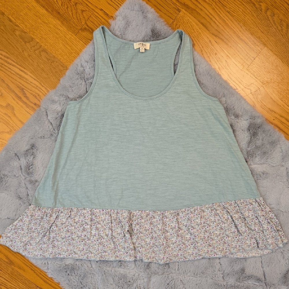Umgee Light Green Floral Tank Top, Womens Medium, Great Condition